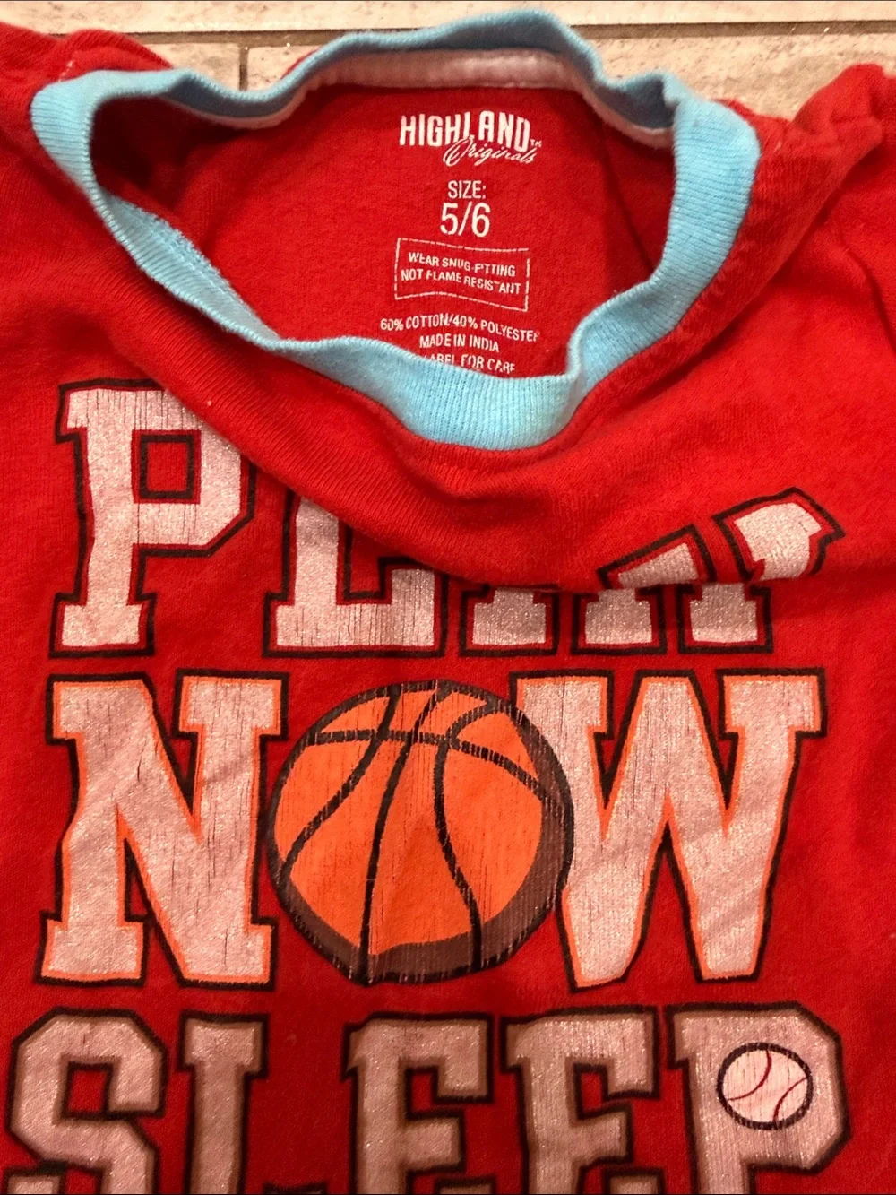 Kids Red 'Play Now Sleep Later' Pajama Set -